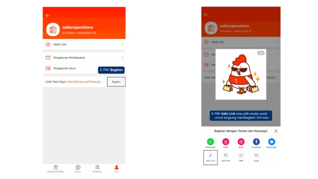 cara membagikan link shopee affiliate