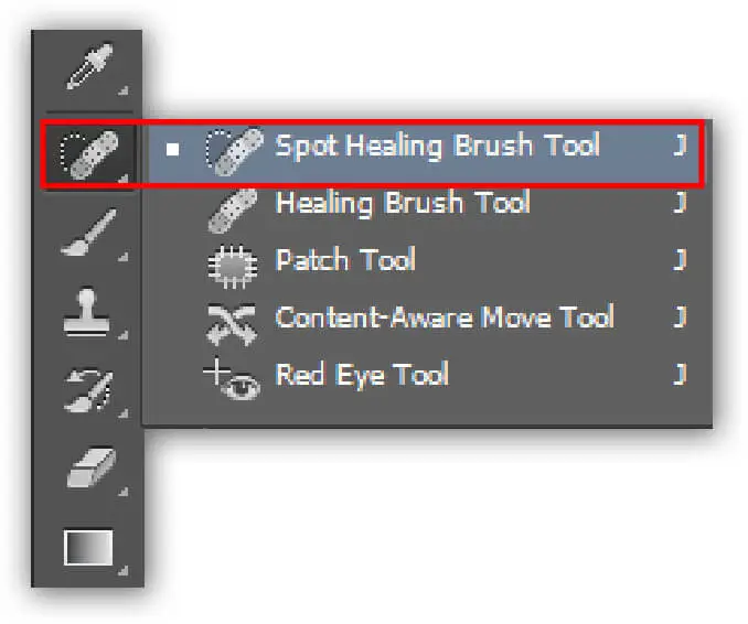 spot healing brush tool photoshop